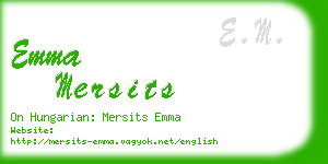 emma mersits business card